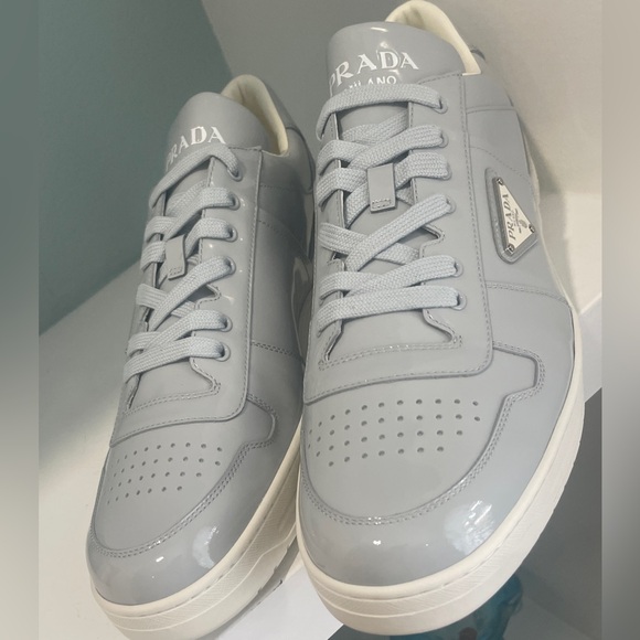 Prada Downtown Sneaker Shoe Cornflower Fiordaliso New NWT size 13 US 12 UK - Picture 9 of 17